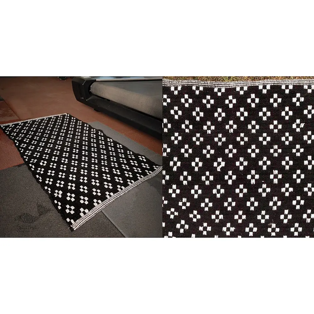 Handwoven Cotton Mat / Aasan - Black Box 