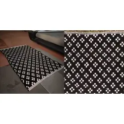 Handwoven Dhurrie | Cotton Mat / Aasan - Black Box