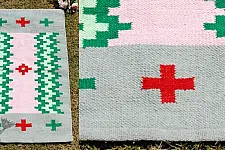 Handwoven Dhurrie | Cotton Mat / Aasan -Border Zig Zag