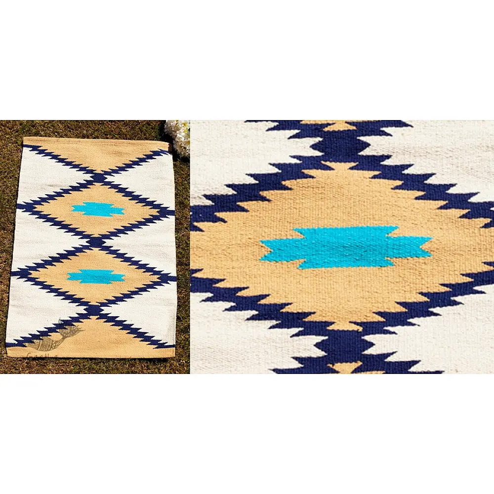 Handwoven Cotton Mat / Aasan - Wave 