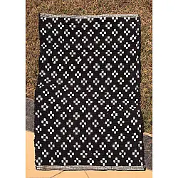 Handwoven Dhurrie | Cotton Mat / Aasan - Black Box