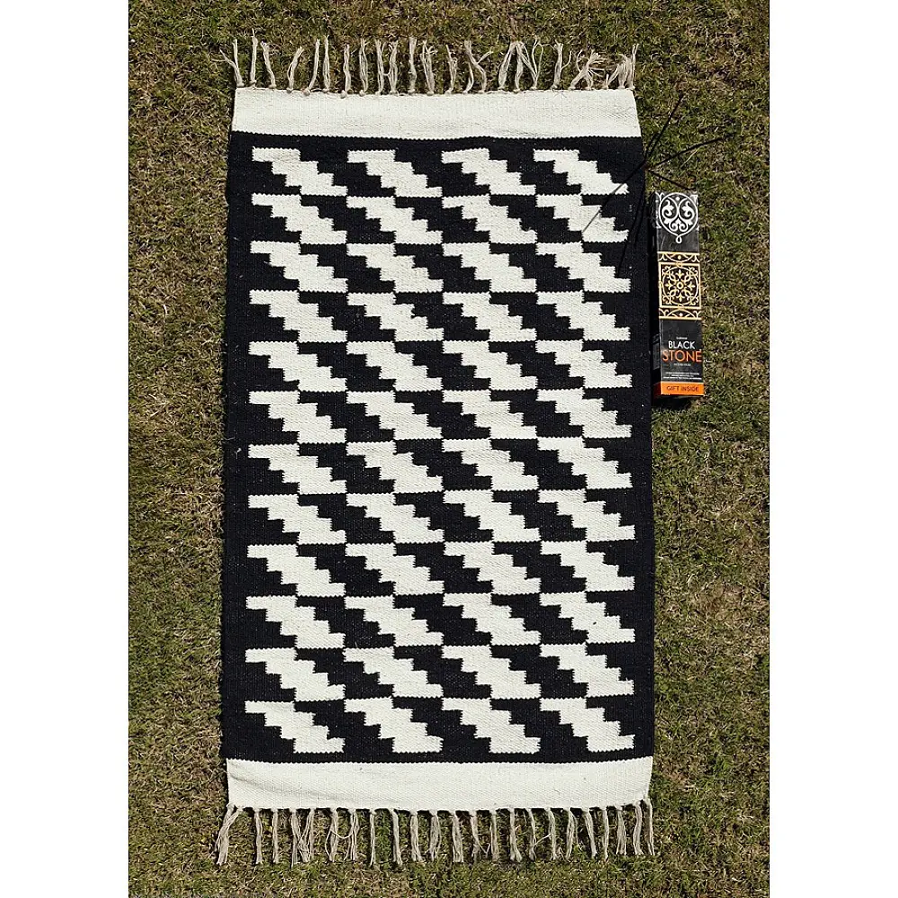 Handwoven Cotton Mat / Aasan Zig Zag