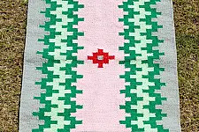 Handwoven Dhurrie | Cotton Mat / Aasan -Border Zig Zag