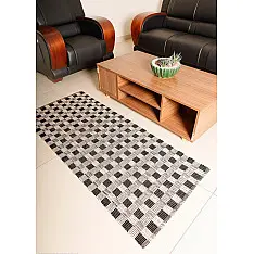 Handwoven Dhurrie | Cotton Yoga Mat / Living Room Rug - Chess