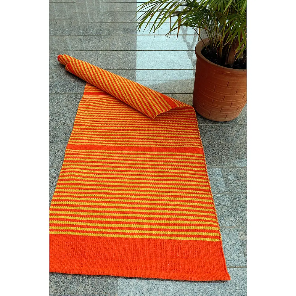 Handwoven Cotton Yoga Mat / Living Room Rug  - Chess 
