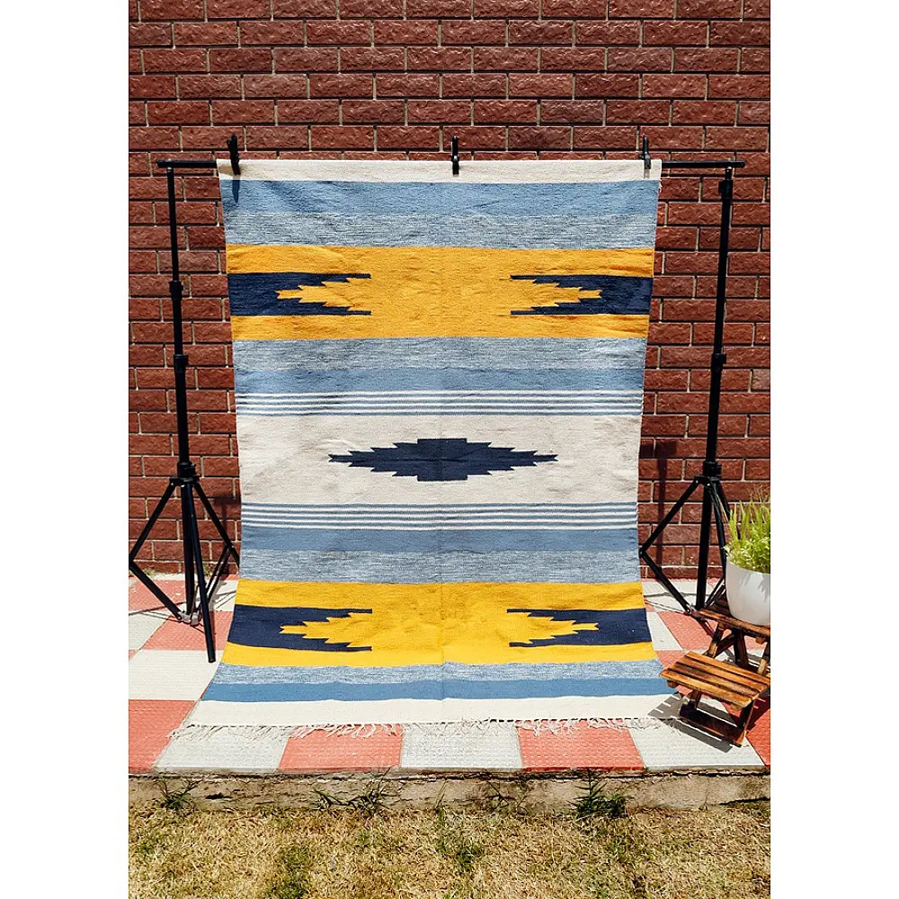 Cotton Center Sofa Dhurrie - Small Diamond Mehrab  