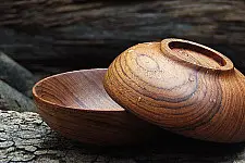 Sankhla ✼ Wooden Burmese Bowl (Set of two) ✼ 2