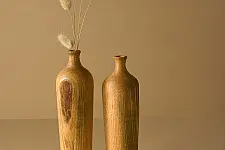 Sankhla | Wooden Miniature Vase ( Set of Two)