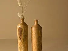 Sankhla | Wooden Miniature Vase ( Set of Two)