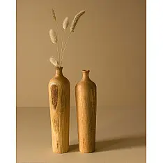 Sankhla | Wooden Miniature Vase ( Set of Two)