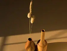 Sankhla | Wooden Miniature Vase (Set of Two)