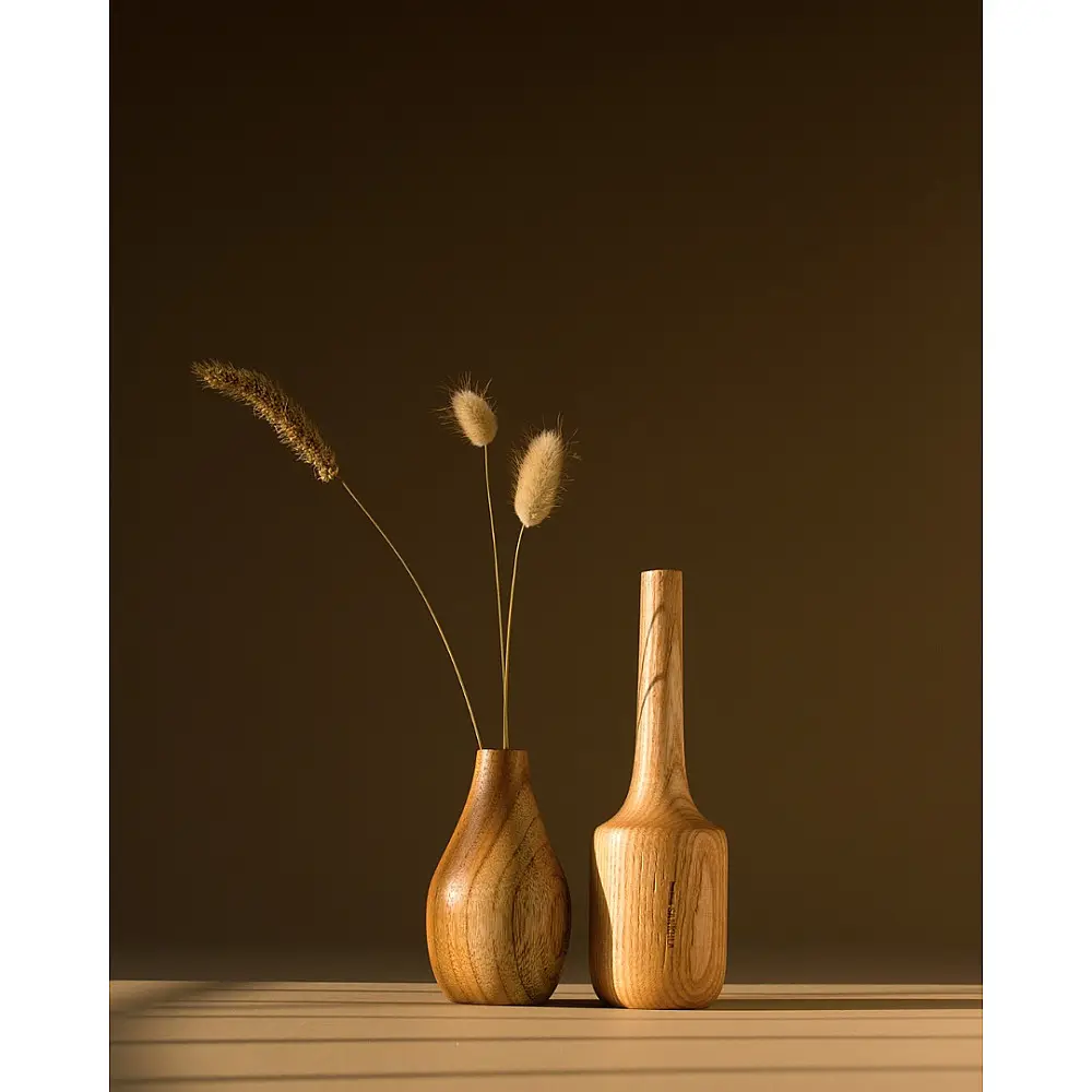 shop Wooden Miniature Vase (Set of Two)