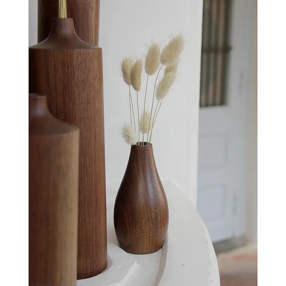 shop Handmade Walnut Wood Vases ( Set of Six)