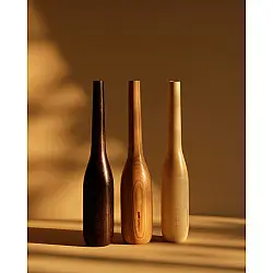 Sankhla | Wooden Miniature Vases (Set of Three)