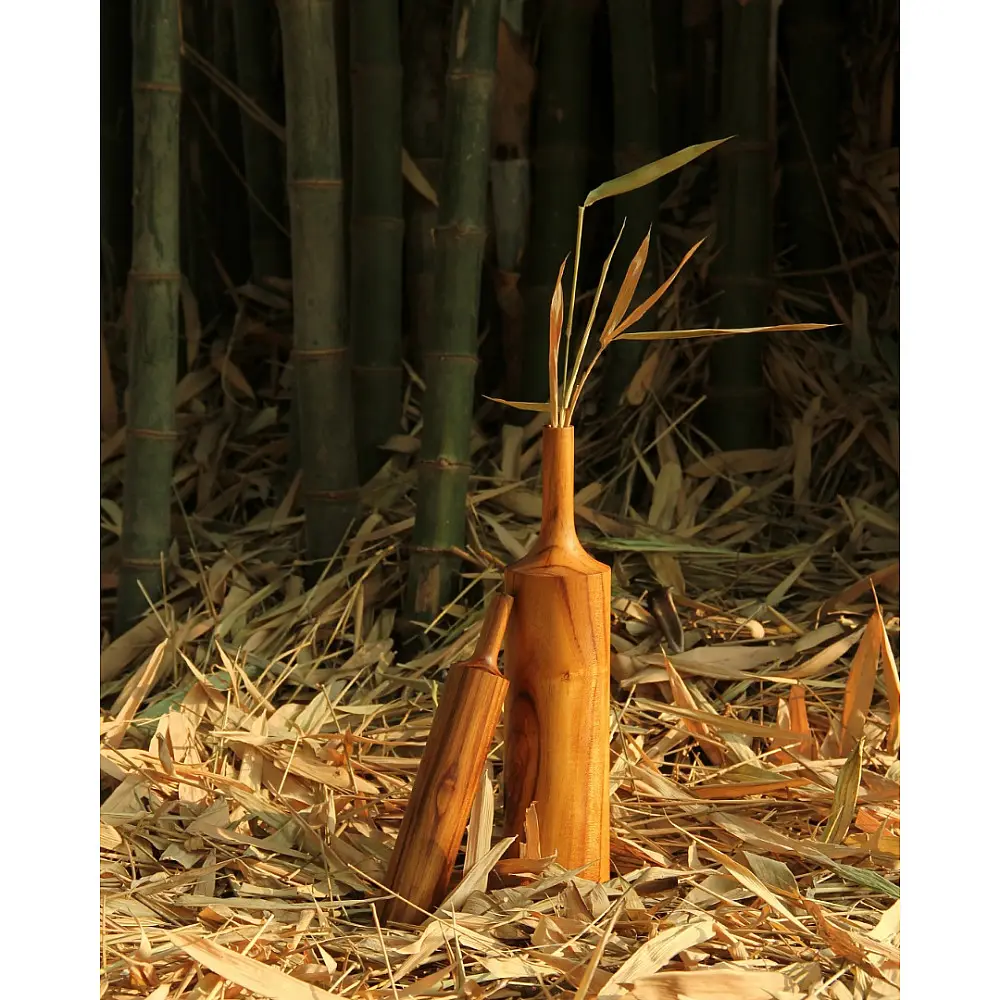 shop Handcrafted Vase - Teak Wood ( Set of Two)