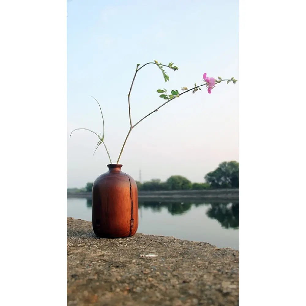 shop Handcrafted wooden vase