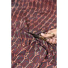 Block Printed Fabric ✩ Cotton Fabric - Yamira Red ( Per meter ) 