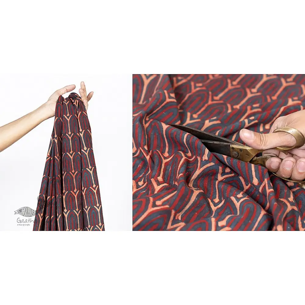 Block Printed pure Cotton Fabric with natural dyed