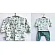 mint green organic cotton full sleeved kids top with green fish prints and matching sage green pants