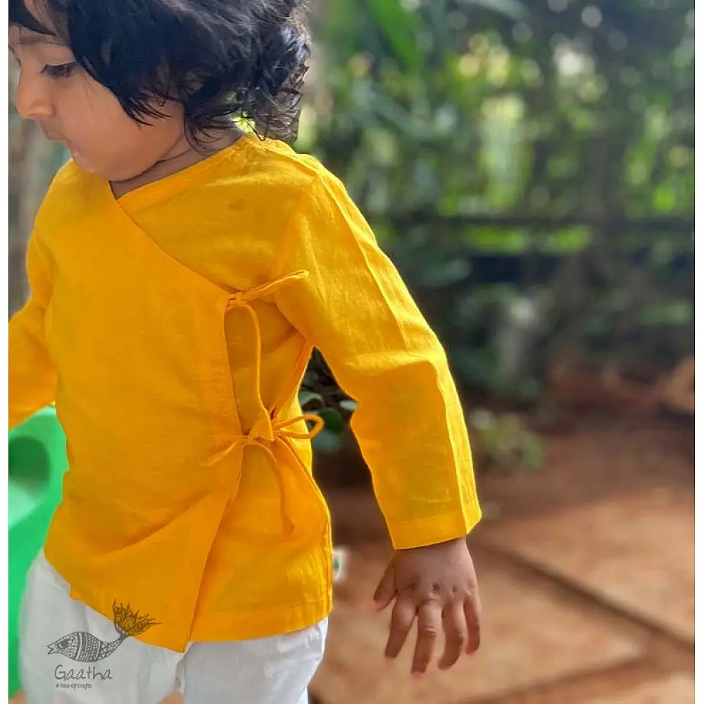 shop Yellow Angrakha With White Pant