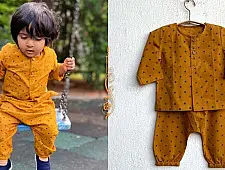 Block Printed Unisex ★ Organic Raidana Print Kurta & Pant ★ A 