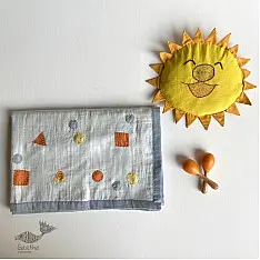 Organic Cotton ★ Kids Organic Gift Set (Dohar + Mustard Seed Pillow + Maracas - Dhruvtara) ★ 15
