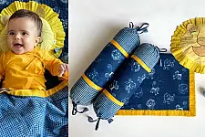 Organic Cotton ★ Kids Organic Gift Set (Dohar + Mustard Seed Pillow + Maracas - Zoo + 2 Bolster -Zoo) ★ 20