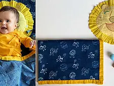 Organic Cotton ★ Kids Organic Gift Set (Dohar + Mustard Seed Pillow + Maracas - Zoo) ★ 16