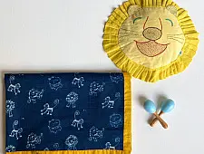 Organic Cotton ★ Kids Organic Gift Set (Dohar + Mustard Seed Pillow + Maracas - Zoo) ★ 16