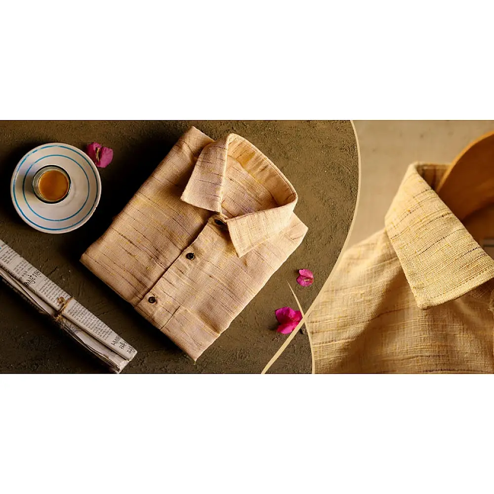  Handwoven Cotton Shirt -yellow