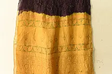 Flavors of fusion | Handcrafted Ajrakh Bandhani Dark Violet Color Silk Stole