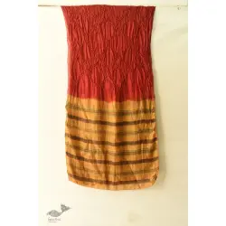 Flavors of fusion | Ajrakh Bandhani Silk Stole - Red