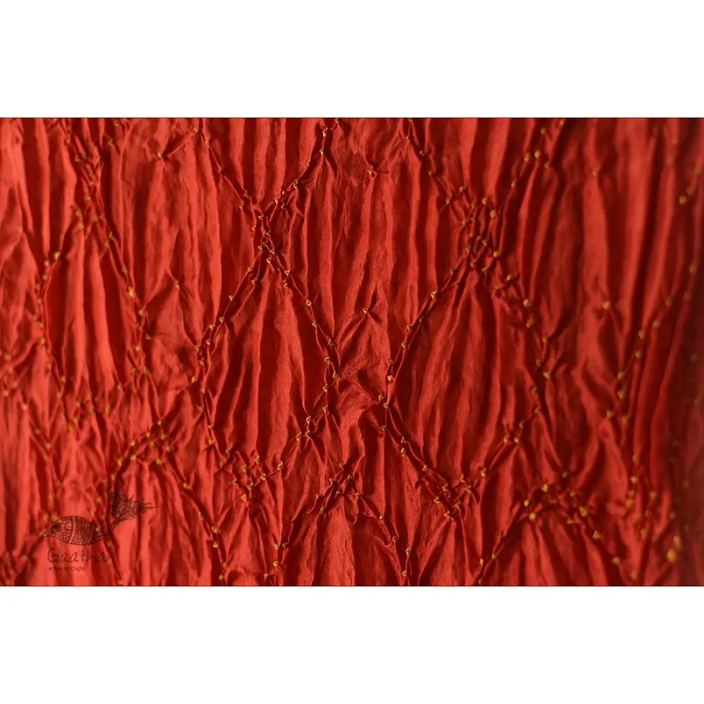 shop Ajrakh Bandhani Silk Red Stole