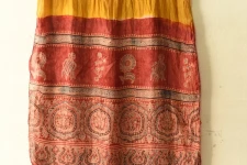 Flavors of fusion | Tabi Silk Ajrakh Bandhani Stole - Mustard Yellow