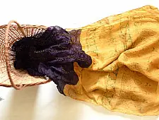Flavors of fusion | Handcrafted Ajrakh Bandhani Dark Violet Color Silk Stole