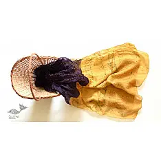 Flavors of fusion | Handcrafted Ajrakh Bandhani Dark Violet Color Silk Stole