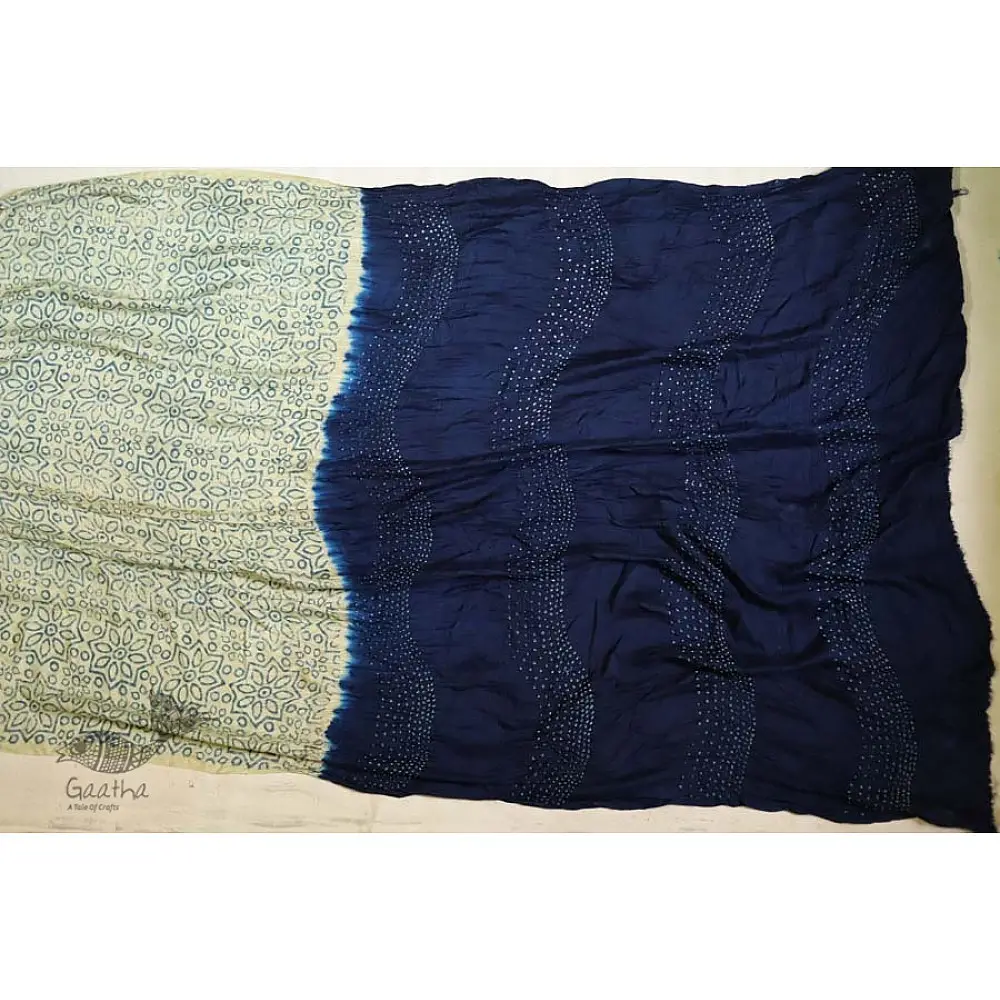 Charulata ★ Bandhani & Ajrakh ★ Gajji Silk Saree ★ 7