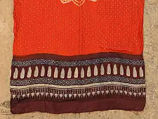 Flavors of fusion ★ Gajji Silk Ajrakh Bandhani Dupatta ~ 4