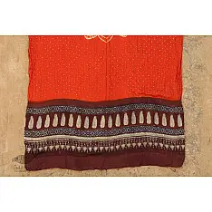 Flavors of fusion ★ Gajji Silk Ajrakh Bandhani Dupatta ~ 4