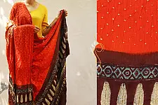 Flavors of fusion ★ Gajji Silk Ajrakh Bandhani Dupatta ~ 4