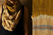 Flavors of fusion ★ Tabi Silk Ajrakh Bandhani Stole ~ 13