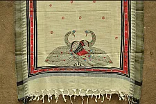 Urmika ❁ Cotton Silk . Madhubani Dupatta ❁ 14