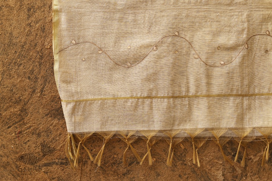 सूरजमुखी ✺ Handwoven Silk Dupatta { 53 }