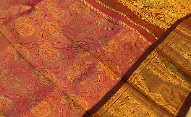 Punarjeevana Patteda Anchu Red and Yellow Border – Punarjeevana Reversible  Ready to Wear Handloom Saree