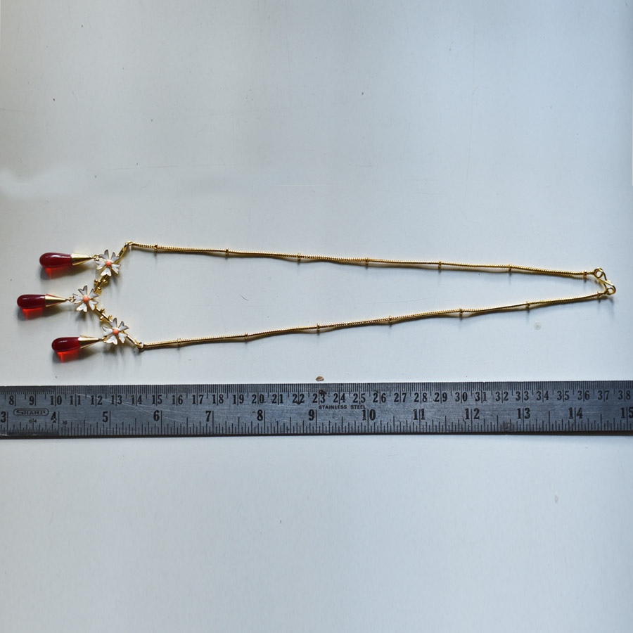 online Handmade designer glass Necklace - Red