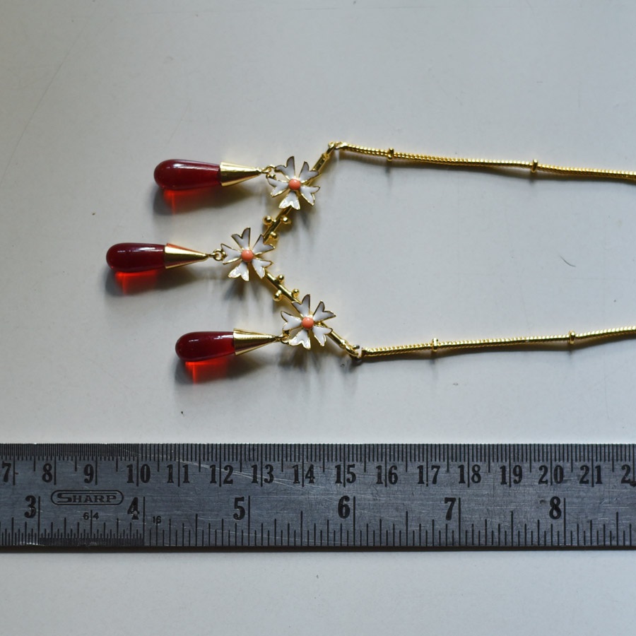 online Handmade designer glass Necklace - Red
