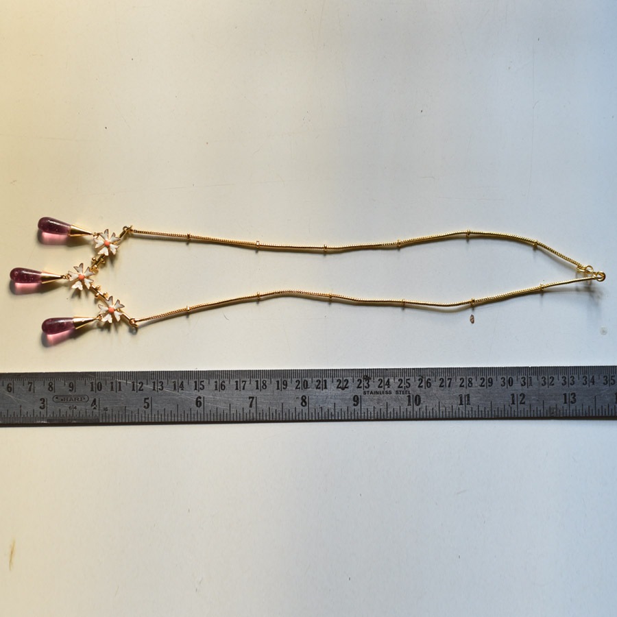 online Handmade designer glass Necklace - Pink 