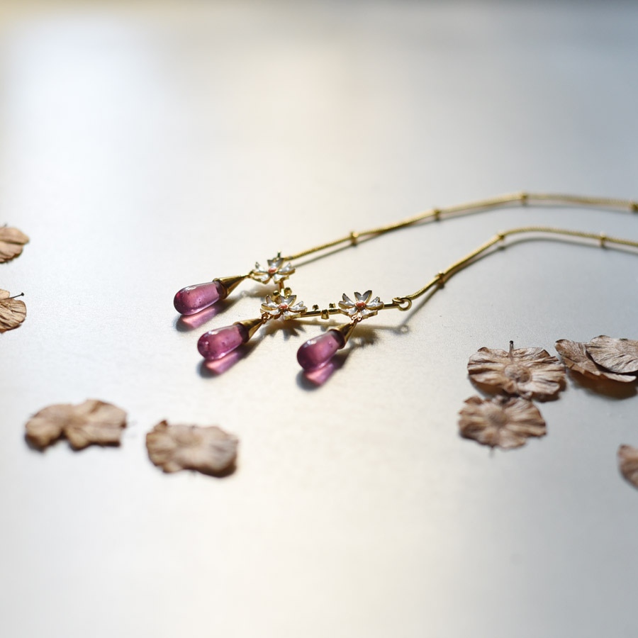 online Handmade designer glass Necklace - Pink 