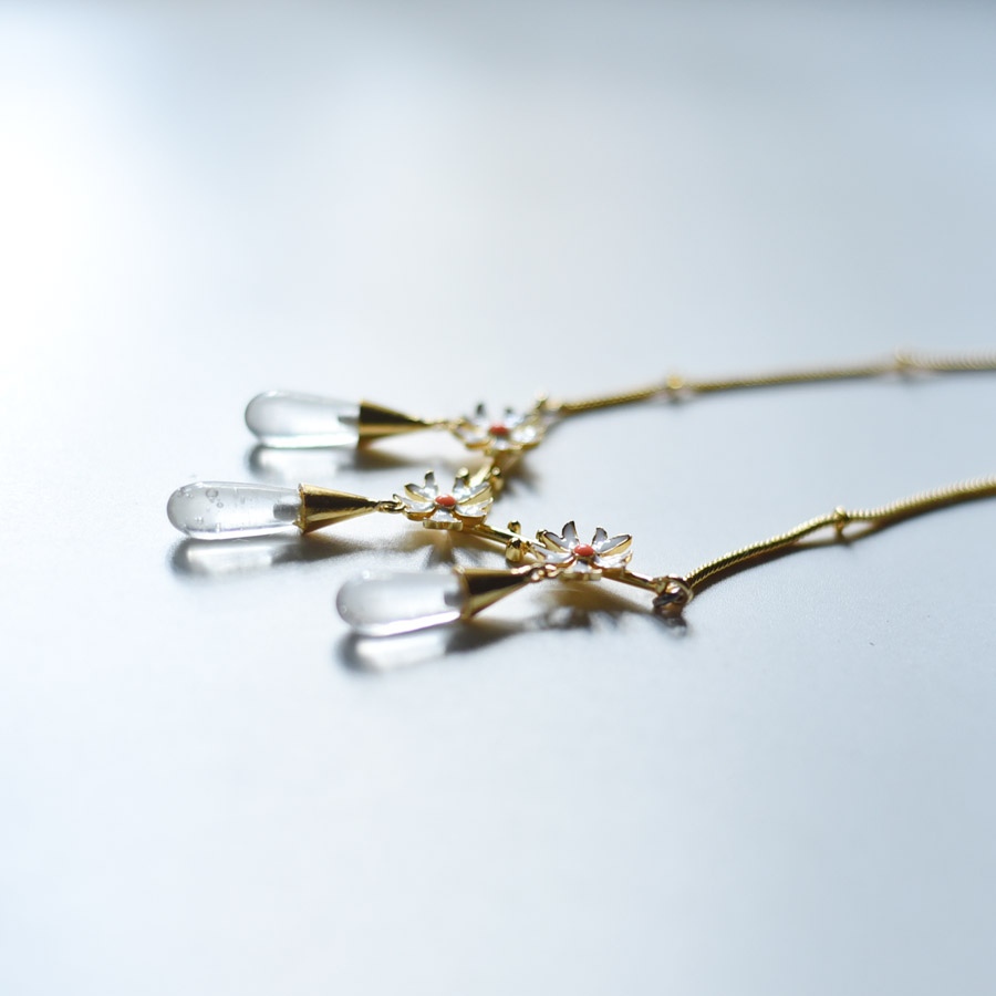 online Handmade designer glass Necklace - White 