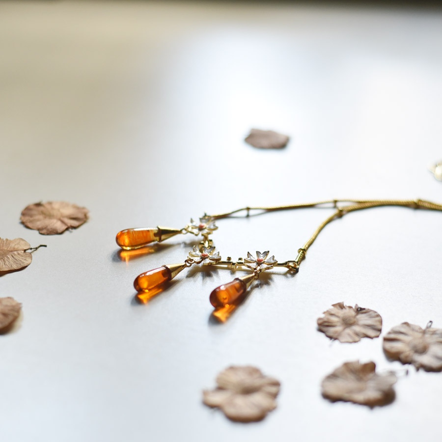 online Handmade designer glass Necklace - Brown 